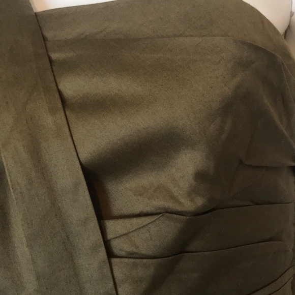 Escada strapless one shoulder olive dress 34 US 4) - Picture 3 of 7